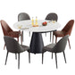 Modern 1/3/4/5/7 Pieces Steel Dining Table Set with White Sintered Stone Top Dinette Set Clearhalo 'Dining Room Sets' 'Dining Tables & Seating' 'dining_room_set' 'furn' 'furn_dining_room_set' 'Furniture' 'furniture_dining_room_set' 'Kitchen & Dining Furniture' 'kitchen&dining_furn' 'kitchen' 4576428