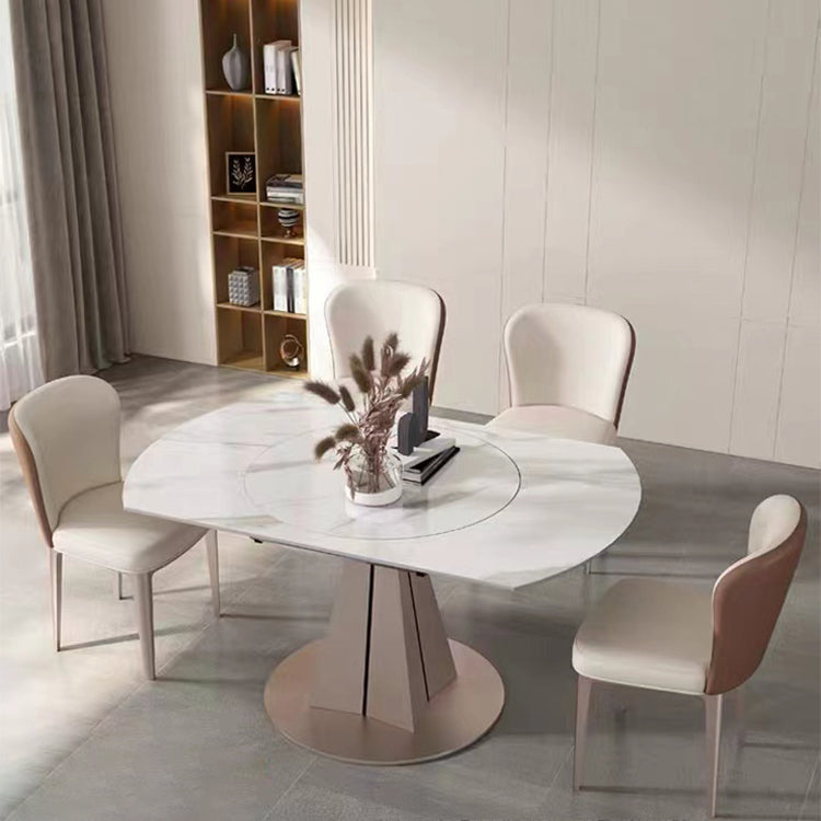 Modern 1/2/5/7 Pieces Dining Set Stone Dining Furniture Set for Dining Room 5 Pieces: Table, 4 Chairs Clearhalo 'Dining Room Sets' 'Dining Tables & Seating' 'dining_room_set' 'furn' 'furn_dining_room_set' 'Furniture' 'furniture_dining_room_set' 'Kitchen & Dining Furniture' 'kitchen&dining_furn' 'kitchen' 4576433