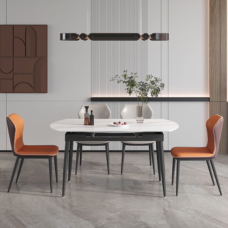 Modern 1/4/5/7 Pieces Dining Set Sintered Stone Top Dining Furniture 5 Pieces: Table, 4 Chairs Clearhalo 'Dining Room Sets' 'Dining Tables & Seating' 'dining_room_set' 'furn' 'furn_dining_room_set' 'Furniture' 'furniture_dining_room_set' 'Kitchen & Dining Furniture' 'kitchen&dining_furn' 'kitchen' 4576454