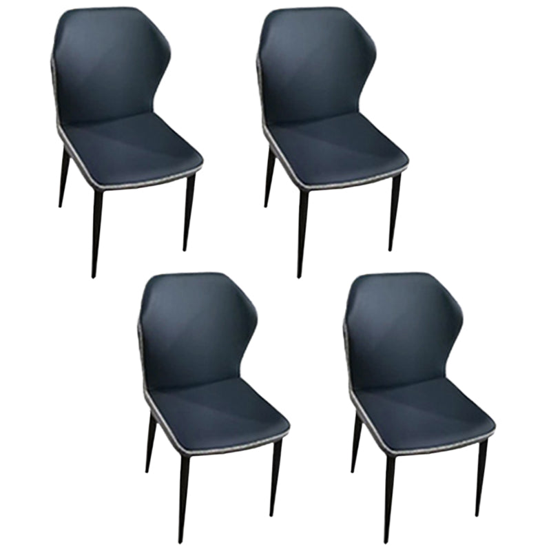 Modern 1/4/5/7 Pieces Dining Set Sintered Stone Top Dining Furniture 4 Blue Chairs Clearhalo 'Dining Room Sets' 'Dining Tables & Seating' 'dining_room_set' 'furn' 'furn_dining_room_set' 'Furniture' 'furniture_dining_room_set' 'Kitchen & Dining Furniture' 'kitchen&dining_furn' 'kitchen' 4576458