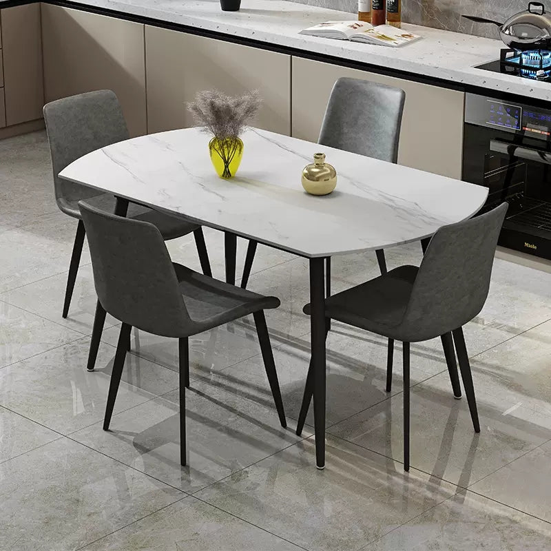 1/4/5/7 Pieces Dining Set Modern Sintered Stone Dining Furniture 5 Pieces: Table, 4 Chairs Clearhalo 'Dining Room Sets' 'Dining Tables & Seating' 'dining_room_set' 'furn' 'furn_dining_room_set' 'Furniture' 'furniture_dining_room_set' 'Kitchen & Dining Furniture' 'kitchen&dining_furn' 'kitchen' 4576476