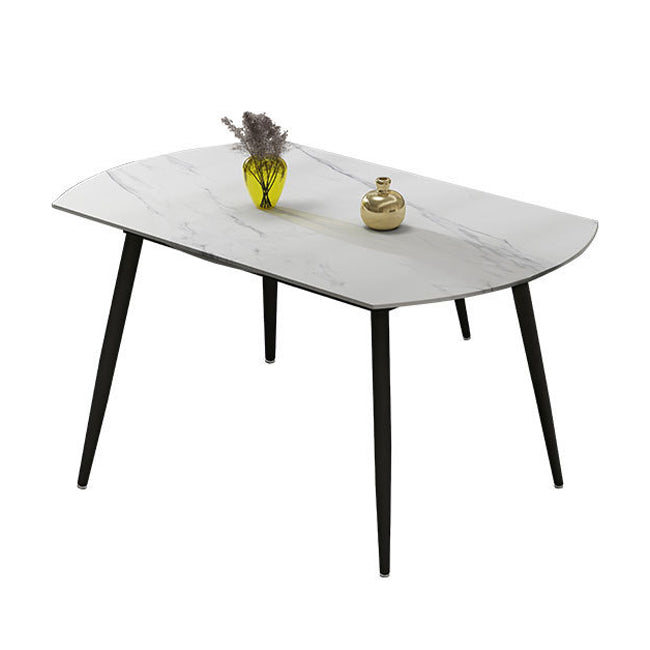 1/4/5/7 Pieces Dining Set Modern Sintered Stone Dining Furniture White 59"L x 59"W Clearhalo 'Dining Room Sets' 'Dining Tables & Seating' 'dining_room_set' 'furn' 'furn_dining_room_set' 'Furniture' 'furniture_dining_room_set' 'Kitchen & Dining Furniture' 'kitchen&dining_furn' 'kitchen' 4576484