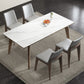 Modern 1/4/5 Pieces Dining Sintered Stone Dining Table Set with Wooden Legs for Home Clearhalo 'Dining Room Sets' 'Dining Tables & Seating' 'dining_room_set' 'furn' 'furn_dining_room_set' 'Furniture' 'furniture_dining_room_set' 'Kitchen & Dining Furniture' 'kitchen&dining_furn' 'kitchen' 4576501