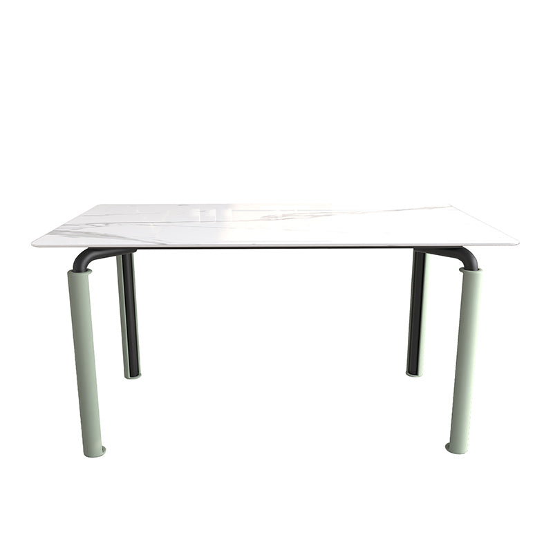 Scandinavian Style 1/2/5/7 Rectangle Dining Room Table Set for Home Use White 55.1"L x 31.5"W Clearhalo 'Dining Room Sets' 'Dining Tables & Seating' 'dining_room_set' 'furn' 'furn_dining_room_set' 'Furniture' 'furniture_dining_room_set' 'Kitchen & Dining Furniture' 'kitchen&dining_furn' 'kitchen' 4576520