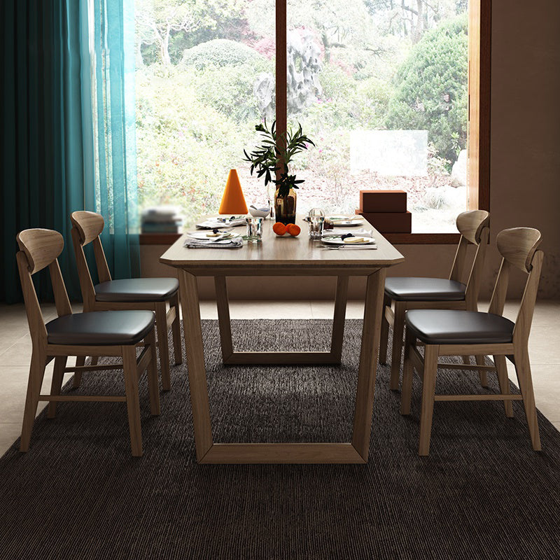 Modern Design 1/2/5/7 Pieces Furniture Solid Wood Dining Table and Chairs for Kitchen Clearhalo 'Dining Room Sets' 'Dining Tables & Seating' 'dining_room_set' 'furn' 'furn_dining_room_set' 'Furniture' 'furniture_dining_room_set' 'Kitchen & Dining Furniture' 'kitchen&dining_furn' 'kitchen' 4576532