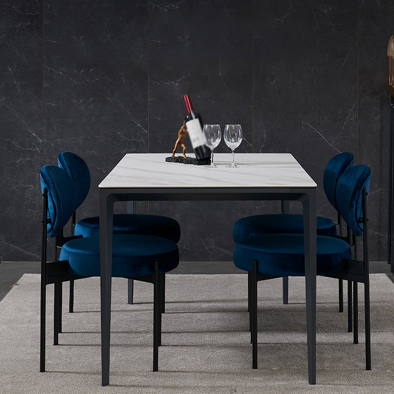Minimalist 1/4/5 Pieces Sintered Stone Dining Table Set Rectangle Dining Room Set Clearhalo 'Dining Room Sets' 'Dining Tables & Seating' 'dining_room_set' 'furn' 'furn_dining_room_set' 'Furniture' 'furniture_dining_room_set' 'Kitchen & Dining Furniture' 'kitchen&dining_furn' 'kitchen' 4576548
