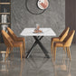 Contemporary 1/3/4/5/6 Pieces Dinette Set Rectangle Dining Room Table with Leather Chairs 5 Pieces: Table, 4 Chairs Clearhalo 'Dining Room Sets' 'Dining Tables & Seating' 'dining_room_set' 'furn' 'furn_dining_room_set' 'Furniture' 'furniture_dining_room_set' 'Kitchen & Dining Furniture' 'kitchen&dining_furn' 'kitchen' 4576565