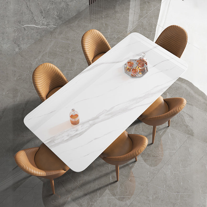 Contemporary 1/3/4/5/6 Pieces Dinette Set Rectangle Dining Room Table with Leather Chairs Clearhalo 'Dining Room Sets' 'Dining Tables & Seating' 'dining_room_set' 'furn' 'furn_dining_room_set' 'Furniture' 'furniture_dining_room_set' 'Kitchen & Dining Furniture' 'kitchen&dining_furn' 'kitchen' 4576573