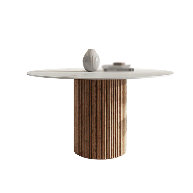 Modern Style 1/4/5/7 Pieces Dining Set Sintered Stone Dining Table Set for Kitchen White 59"L x 59"W Clearhalo 'Dining Room Sets' 'Dining Tables & Seating' 'dining_room_set' 'furn' 'furn_dining_room_set' 'Furniture' 'furniture_dining_room_set' 'Kitchen & Dining Furniture' 'kitchen&dining_furn' 'kitchen' 4576615