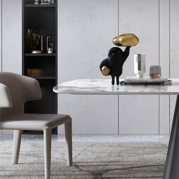 1/3/4/7 Pieces Modern Dinette Set Sintered Stone Dining Table Set for Kitchen Clearhalo 'Dining Room Sets' 'Dining Tables & Seating' 'dining_room_set' 'furn' 'furn_dining_room_set' 'Furniture' 'furniture_dining_room_set' 'Kitchen & Dining Furniture' 'kitchen&dining_furn' 'kitchen' 4576640