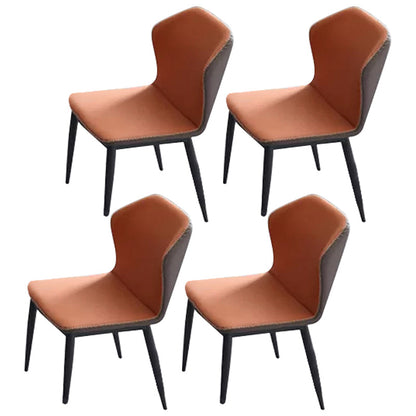 Modern 1/4/7 Pieces Dining Set Sintered Stone Dining Table Set for Kitchen 4 Orange Chairs Clearhalo 'Dining Room Sets' 'Dining Tables & Seating' 'dining_room_set' 'furn' 'furn_dining_room_set' 'Furniture' 'furniture_dining_room_set' 'Kitchen & Dining Furniture' 'kitchen&dining_furn' 'kitchen' 4576649