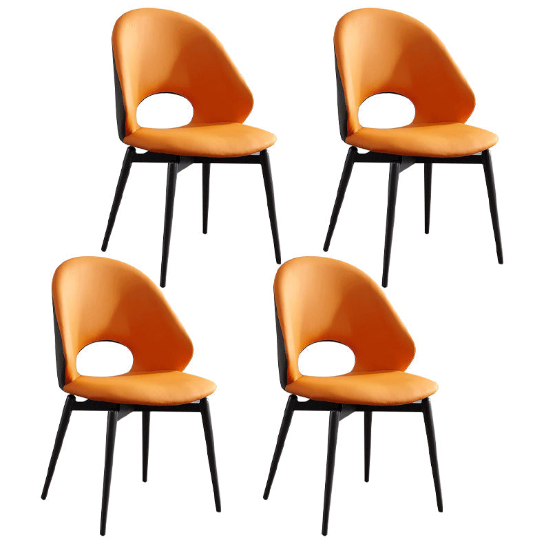 Modern Style 1/4/5/9 Pieces Dining Set Sintered Stone Dining Table Set for Kitchen 4 Orange Chairs Clearhalo 'Dining Room Sets' 'Dining Tables & Seating' 'dining_room_set' 'furn' 'furn_dining_room_set' 'Furniture' 'furniture_dining_room_set' 'Kitchen & Dining Furniture' 'kitchen&dining_furn' 'kitchen' 4576664