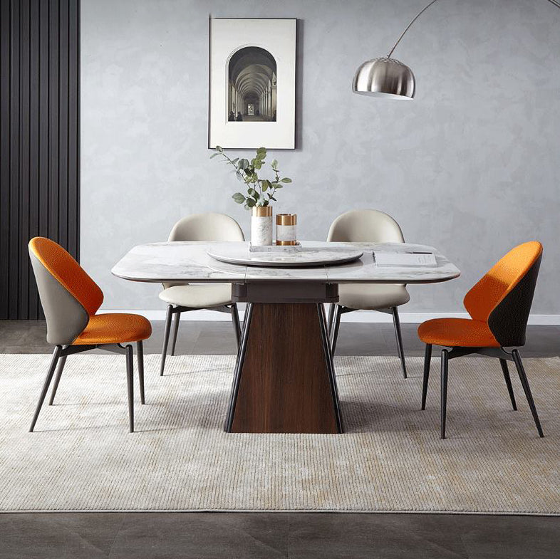 Modern Style 1/4/5/9 Pieces Dining Set Sintered Stone Dining Table Set for Kitchen 5 Pieces: Table, 4 Chairs Clearhalo 'Dining Room Sets' 'Dining Tables & Seating' 'dining_room_set' 'furn' 'furn_dining_room_set' 'Furniture' 'furniture_dining_room_set' 'Kitchen & Dining Furniture' 'kitchen&dining_furn' 'kitchen' 4576665