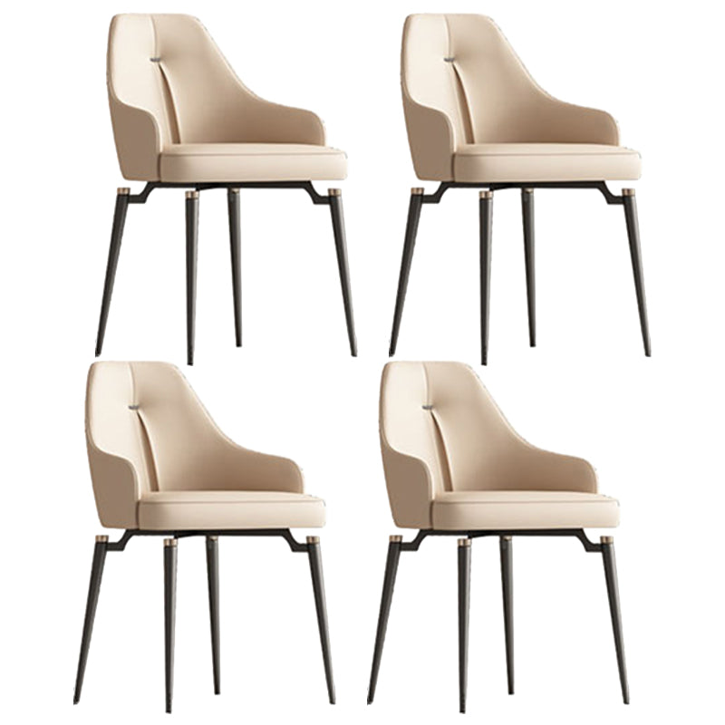 Glam Style 1/4/5/7 Pieces Dining Set Rectangle Sintered Stone Dining Table Set 4 Beige Chairs Clearhalo 'Dining Room Sets' 'Dining Tables & Seating' 'dining_room_set' 'furn' 'furn_dining_room_set' 'Furniture' 'furniture_dining_room_set' 'Kitchen & Dining Furniture' 'kitchen&dining_furn' 'kitchen' 4576677