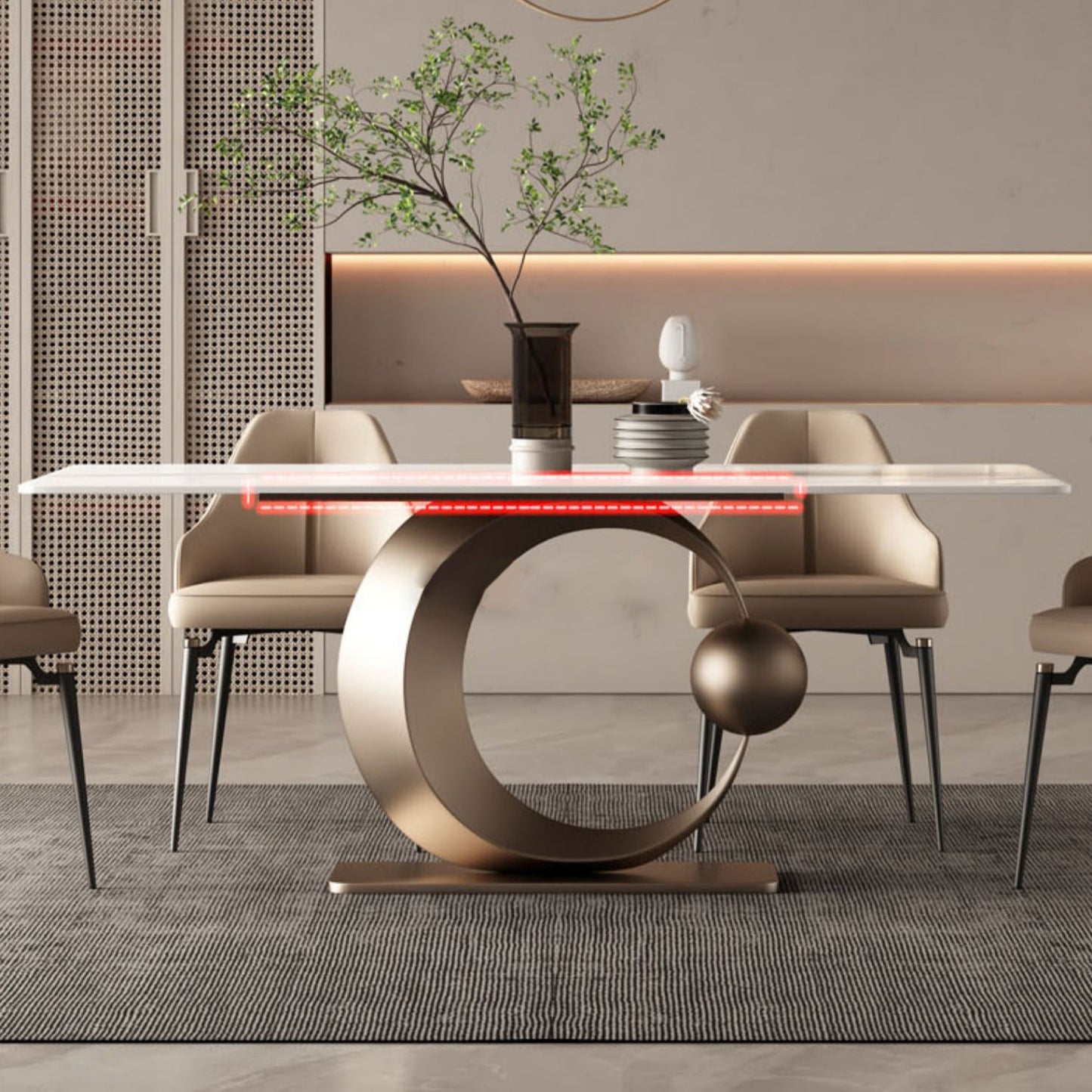 Glam Style 1/4/5/7 Pieces Dining Set Rectangle Sintered Stone Dining Table Set Clearhalo 'Dining Room Sets' 'Dining Tables & Seating' 'dining_room_set' 'furn' 'furn_dining_room_set' 'Furniture' 'furniture_dining_room_set' 'Kitchen & Dining Furniture' 'kitchen&dining_furn' 'kitchen' 4576679