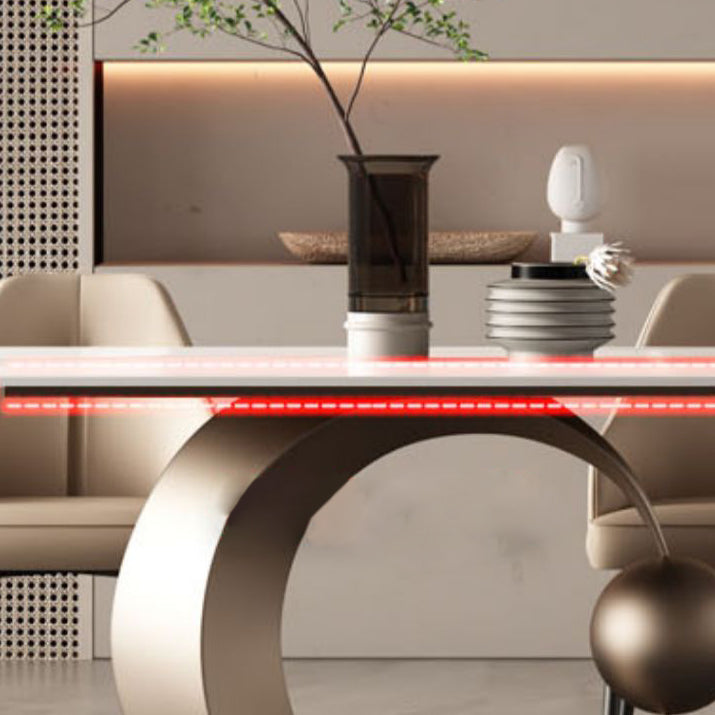 Glam Style 1/4/5/7 Pieces Dining Set Rectangle Sintered Stone Dining Table Set Clearhalo 'Dining Room Sets' 'Dining Tables & Seating' 'dining_room_set' 'furn' 'furn_dining_room_set' 'Furniture' 'furniture_dining_room_set' 'Kitchen & Dining Furniture' 'kitchen&dining_furn' 'kitchen' 4576684