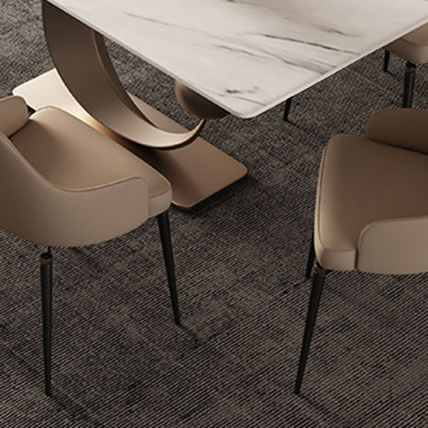 Glam Style 1/4/5/7 Pieces Dining Set Rectangle Sintered Stone Dining Table Set Clearhalo 'Dining Room Sets' 'Dining Tables & Seating' 'dining_room_set' 'furn' 'furn_dining_room_set' 'Furniture' 'furniture_dining_room_set' 'Kitchen & Dining Furniture' 'kitchen&dining_furn' 'kitchen' 4576685