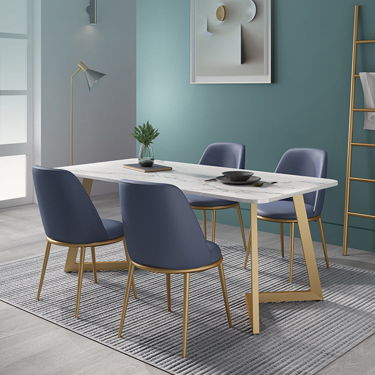 Glam 1/4/5 Pieces Dining Set Rectangle Sintered Stone Dining Table for Home Use Clearhalo 'Dining Room Sets' 'Dining Tables & Seating' 'dining_room_set' 'furn' 'furn_dining_room_set' 'Furniture' 'furniture_dining_room_set' 'Kitchen & Dining Furniture' 'kitchen&dining_furn' 'kitchen' 4576705