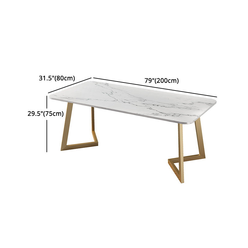 Glam 1/4/5 Pieces Dining Set Rectangle Sintered Stone Dining Table for Home Use Clearhalo 'Dining Room Sets' 'Dining Tables & Seating' 'dining_room_set' 'furn' 'furn_dining_room_set' 'Furniture' 'furniture_dining_room_set' 'Kitchen & Dining Furniture' 'kitchen&dining_furn' 'kitchen' 4576711