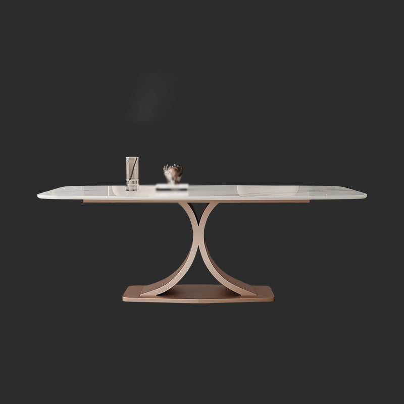 Contemporary 1/4/5/6 Pieces Dining Set Sintered Stone Dining Room Set White 79"L x 35"W Clearhalo 'Dining Room Sets' 'Dining Tables & Seating' 'dining_room_set' 'furn' 'furn_dining_room_set' 'Furniture' 'furniture_dining_room_set' 'Kitchen & Dining Furniture' 'kitchen&dining_furn' 'kitchen' 4576736