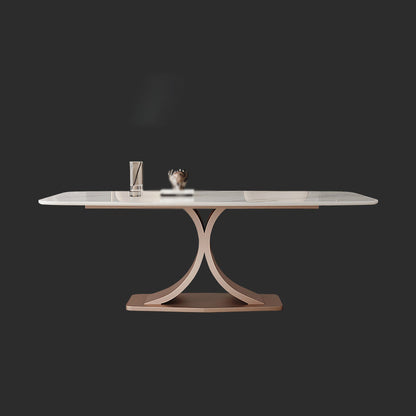 Contemporary 1/4/5/6 Pieces Dining Set Sintered Stone Dining Room Set White 79"L x 35"W Clearhalo 'Dining Room Sets' 'Dining Tables & Seating' 'dining_room_set' 'furn' 'furn_dining_room_set' 'Furniture' 'furniture_dining_room_set' 'Kitchen & Dining Furniture' 'kitchen&dining_furn' 'kitchen' 4576736