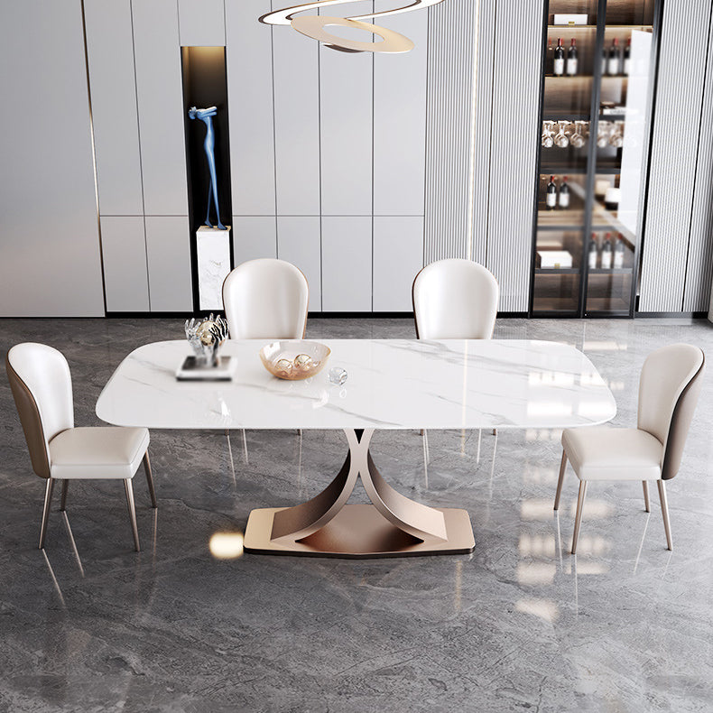Contemporary 1/4/5/6 Pieces Dining Set Sintered Stone Dining Room Set Clearhalo 'Dining Room Sets' 'Dining Tables & Seating' 'dining_room_set' 'furn' 'furn_dining_room_set' 'Furniture' 'furniture_dining_room_set' 'Kitchen & Dining Furniture' 'kitchen&dining_furn' 'kitchen' 4576747