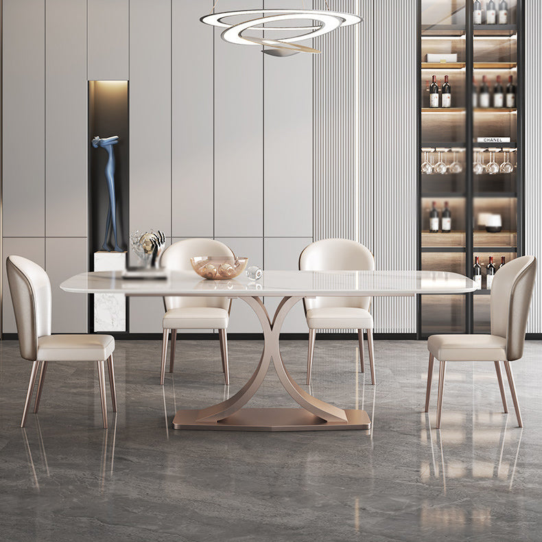 Contemporary 1/4/5/6 Pieces Dining Set Sintered Stone Dining Room Set Clearhalo 'Dining Room Sets' 'Dining Tables & Seating' 'dining_room_set' 'furn' 'furn_dining_room_set' 'Furniture' 'furniture_dining_room_set' 'Kitchen & Dining Furniture' 'kitchen&dining_furn' 'kitchen' 4576748