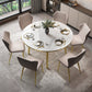 Glam 1/2/5/7 Pieces Dining Set Round Sintered Stone Dining Table for Dining Room 7 Pieces: White Table, 6 Grey Chairs Clearhalo 'Dining Room Sets' 'Dining Tables & Seating' 'dining_room_set' 'furn' 'furn_dining_room_set' 'Furniture' 'furniture_dining_room_set' 'Kitchen & Dining Furniture' 'kitchen&dining_furn' 'kitchen' 4576755