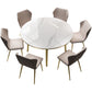 Glam 1/2/5/7 Pieces Dining Set Round Sintered Stone Dining Table for Dining Room Clearhalo 'Dining Room Sets' 'Dining Tables & Seating' 'dining_room_set' 'furn' 'furn_dining_room_set' 'Furniture' 'furniture_dining_room_set' 'Kitchen & Dining Furniture' 'kitchen&dining_furn' 'kitchen' 4576760