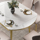 Glam 1/2/5/7 Pieces Dining Set Round Sintered Stone Dining Table for Dining Room Clearhalo 'Dining Room Sets' 'Dining Tables & Seating' 'dining_room_set' 'furn' 'furn_dining_room_set' 'Furniture' 'furniture_dining_room_set' 'Kitchen & Dining Furniture' 'kitchen&dining_furn' 'kitchen' 4576763