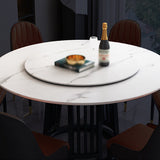 Modern 1/2/7 Pieces Dining Set Round Sintered Stone Dining Table for Dining Room Clearhalo 'Dining Room Sets' 'Dining Tables & Seating' 'dining_room_set' 'furn' 'furn_dining_room_set' 'Furniture' 'furniture_dining_room_set' 'Kitchen & Dining Furniture' 'kitchen&dining_furn' 'kitchen' 4576777