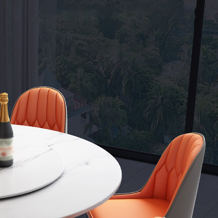 Modern 1/2/7 Pieces Dining Set Round Sintered Stone Dining Table for Dining Room Clearhalo 'Dining Room Sets' 'Dining Tables & Seating' 'dining_room_set' 'furn' 'furn_dining_room_set' 'Furniture' 'furniture_dining_room_set' 'Kitchen & Dining Furniture' 'kitchen&dining_furn' 'kitchen' 4576779