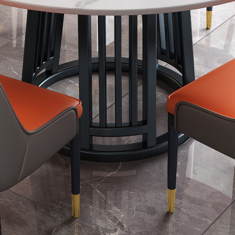 Modern 1/2/7 Pieces Dining Set Round Sintered Stone Dining Table for Dining Room Clearhalo 'Dining Room Sets' 'Dining Tables & Seating' 'dining_room_set' 'furn' 'furn_dining_room_set' 'Furniture' 'furniture_dining_room_set' 'Kitchen & Dining Furniture' 'kitchen&dining_furn' 'kitchen' 4576780