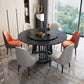 Modern 1/2/7 Pieces Dining Set Round Sintered Stone Dining Table for Dining Room Clearhalo 'Dining Room Sets' 'Dining Tables & Seating' 'dining_room_set' 'furn' 'furn_dining_room_set' 'Furniture' 'furniture_dining_room_set' 'Kitchen & Dining Furniture' 'kitchen&dining_furn' 'kitchen' 4576784