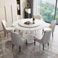 Modern 1/2/7 Pieces Dining Set Round Sintered Stone Dining Table for Dining Room Clearhalo 'Dining Room Sets' 'Dining Tables & Seating' 'dining_room_set' 'furn' 'furn_dining_room_set' 'Furniture' 'furniture_dining_room_set' 'Kitchen & Dining Furniture' 'kitchen&dining_furn' 'kitchen' 4576785