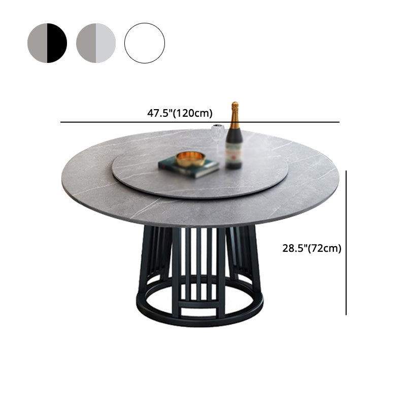Modern 1/2/7 Pieces Dining Set Round Sintered Stone Dining Table for Dining Room Clearhalo 'Dining Room Sets' 'Dining Tables & Seating' 'dining_room_set' 'furn' 'furn_dining_room_set' 'Furniture' 'furniture_dining_room_set' 'Kitchen & Dining Furniture' 'kitchen&dining_furn' 'kitchen' 4576787