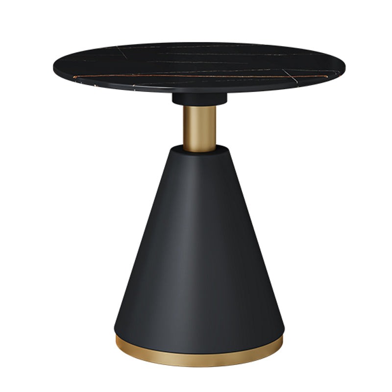 Round Sintered Stone Dining Table Traditional Luxury Pedestal Dining Table Black Gold Without Chairs Clearhalo ' dining_table' 'Dining Tables & Seating' 'Dining Tables' 'furn' 'furn_dining_table' 'Furniture' 'furniture_dining_table' 'Kitchen & Dining Furniture' 'kitchen&dining_furn' 'kitchen' 'kitchen_dining_table' 4576800