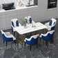 Traditional Luxury Rectangle Dining Table Double Pedestal Dinner Table Clearhalo ' dining_table' 'Dining Tables & Seating' 'Dining Tables' 'furn' 'furn_dining_table' 'Furniture' 'furniture_dining_table' 'Kitchen & Dining Furniture' 'kitchen&dining_furn' 'kitchen' 'kitchen_dining_table' 4576849