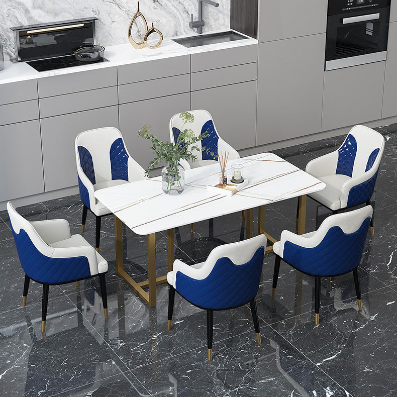 Traditional Luxury Rectangle Dining Table Double Pedestal Dinner Table Clearhalo ' dining_table' 'Dining Tables & Seating' 'Dining Tables' 'furn' 'furn_dining_table' 'Furniture' 'furniture_dining_table' 'Kitchen & Dining Furniture' 'kitchen&dining_furn' 'kitchen' 'kitchen_dining_table' 4576849