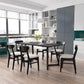 Industrial Rectangle Dining Table Ash Solid Wood Table with Double Pedestal Base Black 63"L x 31.5"W x 29.5"H Without Chairs Clearhalo ' dining_table' 'Dining Tables & Seating' 'Dining Tables' 'furn' 'furn_dining_table' 'Furniture' 'furniture_dining_table' 'Kitchen & Dining Furniture' 'kitchen&dining_furn' 'kitchen' 'kitchen_dining_table' 4576873