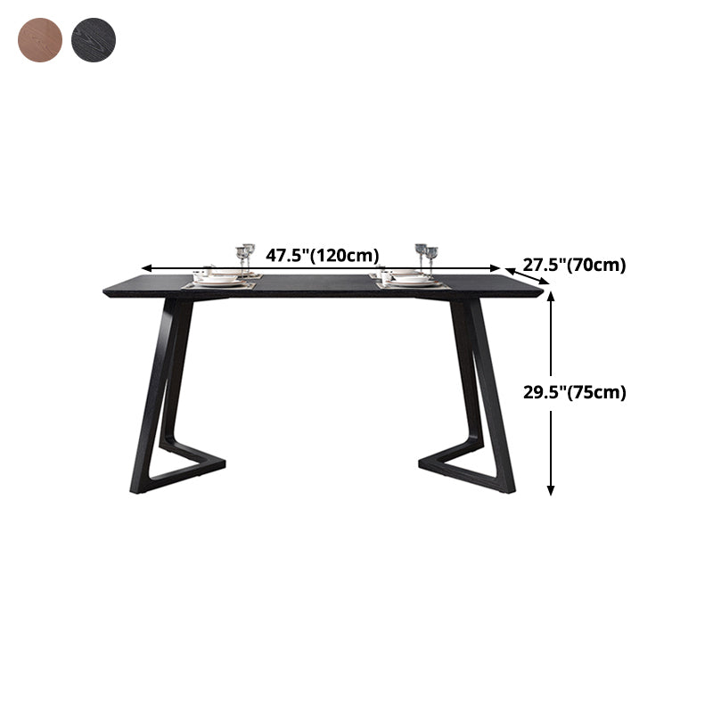 Industrial Rectangle Dining Table Ash Solid Wood Table with Double Pedestal Base Clearhalo ' dining_table' 'Dining Tables & Seating' 'Dining Tables' 'furn' 'furn_dining_table' 'Furniture' 'furniture_dining_table' 'Kitchen & Dining Furniture' 'kitchen&dining_furn' 'kitchen' 'kitchen_dining_table' 4576879
