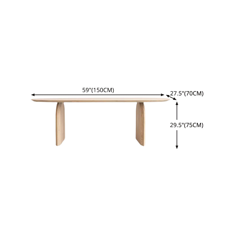 Oval Double Pedestal Modern Table Solid Wood Fixed Table for Home Use Clearhalo ' dining_table' 'Dining Tables & Seating' 'Dining Tables' 'furn' 'furn_dining_table' 'Furniture' 'furniture_dining_table' 'Kitchen & Dining Furniture' 'kitchen&dining_furn' 'kitchen' 'kitchen_dining_table' 4576891