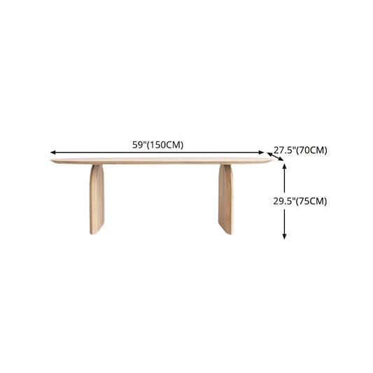 Oval Double Pedestal Modern Table Solid Wood Fixed Table for Home Use Clearhalo ' dining_table' 'Dining Tables & Seating' 'Dining Tables' 'furn' 'furn_dining_table' 'Furniture' 'furniture_dining_table' 'Kitchen & Dining Furniture' 'kitchen&dining_furn' 'kitchen' 'kitchen_dining_table' 4576891