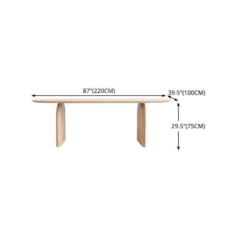Oval Double Pedestal Modern Table Solid Wood Fixed Table for Home Use Clearhalo ' dining_table' 'Dining Tables & Seating' 'Dining Tables' 'furn' 'furn_dining_table' 'Furniture' 'furniture_dining_table' 'Kitchen & Dining Furniture' 'kitchen&dining_furn' 'kitchen' 'kitchen_dining_table' 4576895