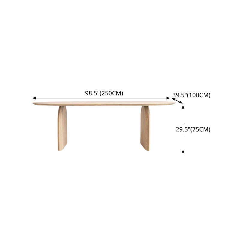 Oval Double Pedestal Modern Table Solid Wood Fixed Table for Home Use Clearhalo ' dining_table' 'Dining Tables & Seating' 'Dining Tables' 'furn' 'furn_dining_table' 'Furniture' 'furniture_dining_table' 'Kitchen & Dining Furniture' 'kitchen&dining_furn' 'kitchen' 'kitchen_dining_table' 4576896