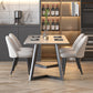Sintered Stone Dining Table Modern Dining Table with Black Frame Gray 70.9"L x 35.4"W x 29.5"H Without Chairs Clearhalo ' dining_table' 'Dining Tables & Seating' 'Dining Tables' 'furn' 'furn_dining_table' 'Furniture' 'furniture_dining_table' 'Kitchen & Dining Furniture' 'kitchen&dining_furn' 'kitchen' 'kitchen_dining_table' 4576899