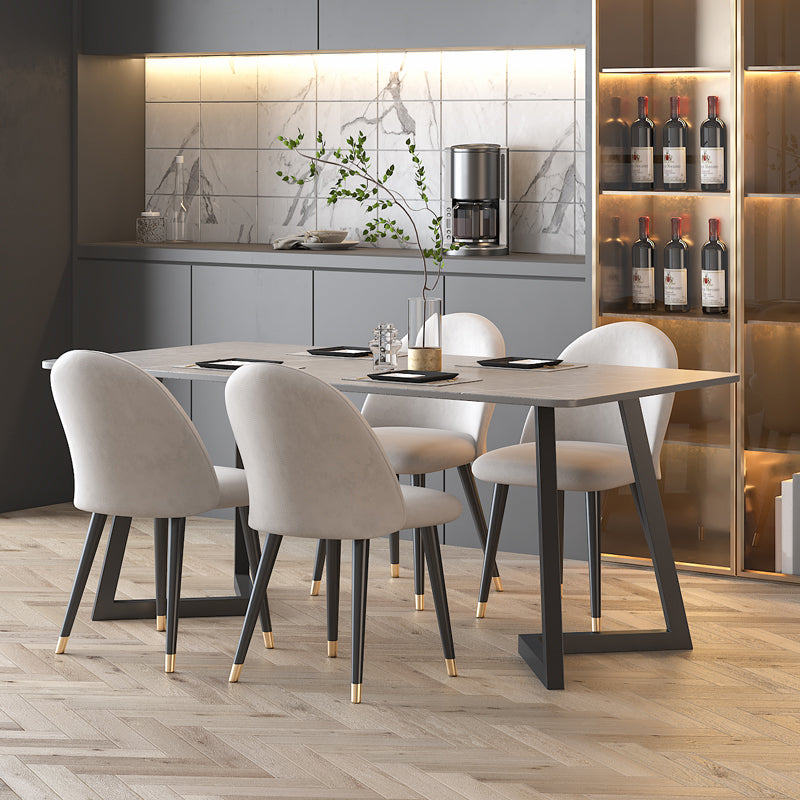 Sintered Stone Dining Table Modern Dining Table with Black Frame Clearhalo ' dining_table' 'Dining Tables & Seating' 'Dining Tables' 'furn' 'furn_dining_table' 'Furniture' 'furniture_dining_table' 'Kitchen & Dining Furniture' 'kitchen&dining_furn' 'kitchen' 'kitchen_dining_table' 4576905