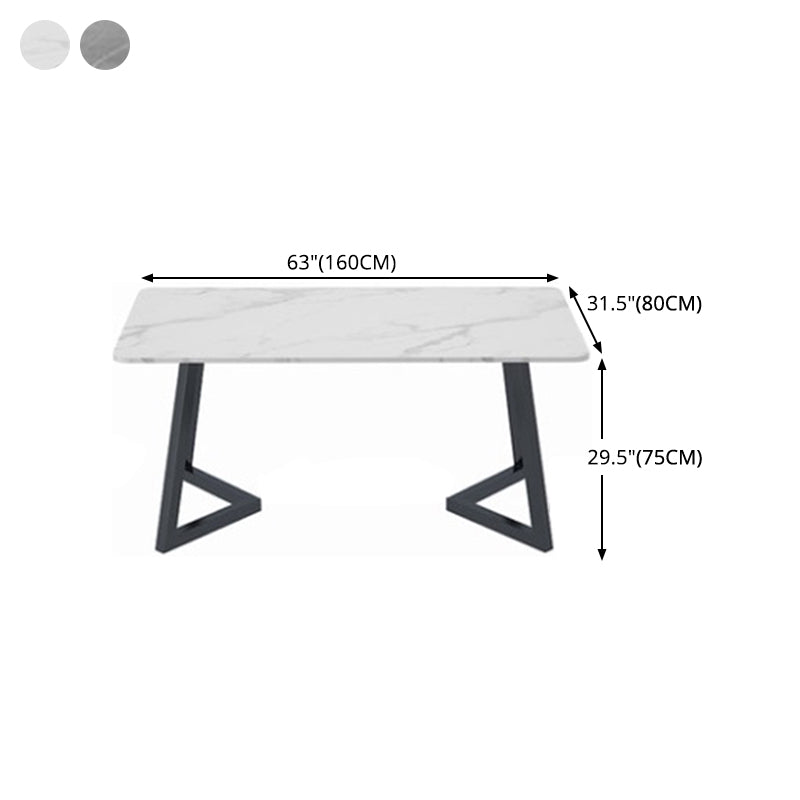 Sintered Stone Dining Table Modern Dining Table with Black Frame Clearhalo ' dining_table' 'Dining Tables & Seating' 'Dining Tables' 'furn' 'furn_dining_table' 'Furniture' 'furniture_dining_table' 'Kitchen & Dining Furniture' 'kitchen&dining_furn' 'kitchen' 'kitchen_dining_table' 4576908