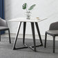 Sintered Stone Dining Table Industrial Double Pedestal Table for Dining Room Square 27.6"L x 27.6"W x 29.5"H Without Chairs Clearhalo ' dining_table' 'Dining Tables & Seating' 'Dining Tables' 'furn' 'furn_dining_table' 'Furniture' 'furniture_dining_table' 'Kitchen & Dining Furniture' 'kitchen&dining_furn' 'kitchen' 'kitchen_dining_table' 4576913