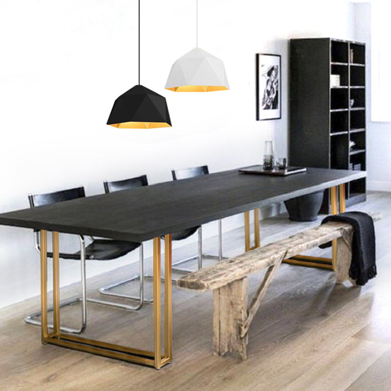 Rectangle Double Pedestal Dining Table Luxury Solid Wood Fixed Table Black 70.9"L x 31.5"W x 29.5"H Without Chairs Clearhalo ' dining_table' 'Dining Tables & Seating' 'Dining Tables' 'furn' 'furn_dining_table' 'Furniture' 'furniture_dining_table' 'Kitchen & Dining Furniture' 'kitchen&dining_furn' 'kitchen' 'kitchen_dining_table' 4576944